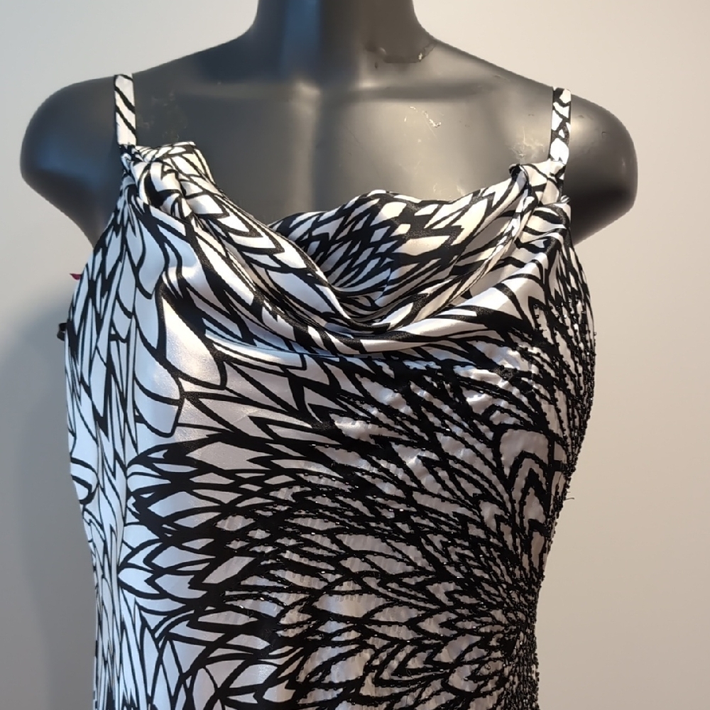 Laura Plus Black And White Evening Dress